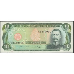 Доминиканская Республика 10 песо 1988 (DOMINICAN REPUBLIC 10 Pesos 1988) P 119c : UNC