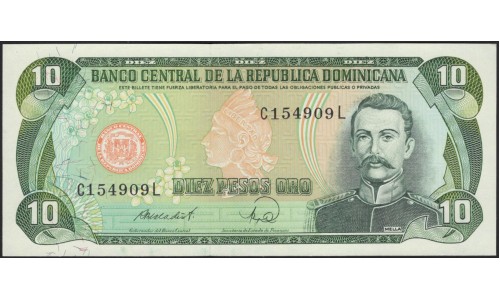 Доминиканская Республика 10 песо 1988 (DOMINICAN REPUBLIC 10 Pesos 1988) P 119c : UNC