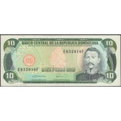 Доминиканская Республика 10 песо 1990 (DOMINICAN REPUBLIC 10 Pesos 1990) P 132 : XF+