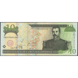Доминиканская Республика 10 песо 2001 (DOMINICAN REPUBLIC 10 Pesos 2001) P 168a : UNC