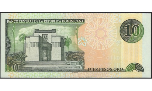 Доминиканская Республика 10 песо 2001 (DOMINICAN REPUBLIC 10 Pesos 2001) P 168a : UNC