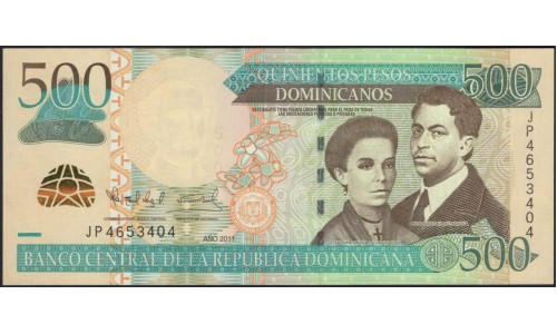 Доминиканская Республика 500 песо 2011 (DOMINICAN REPUBLIC 500 Pesos 2011) P 186a : UNC