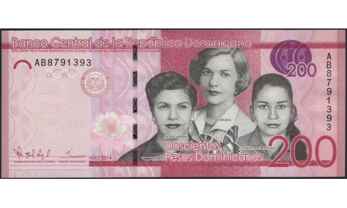 Доминиканская Республика 200 песо 2014 (DOMINICAN REPUBLIC 200 Pesos 2014) P 191a : UNC