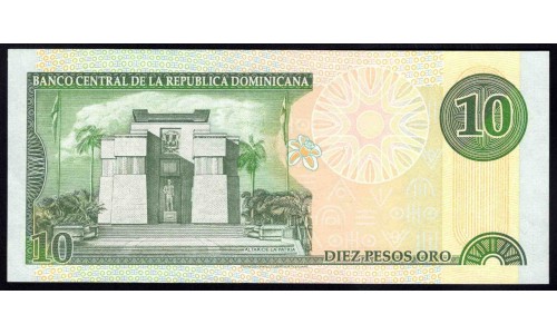 Доминиканская Республика 10 песо 2000 года (DOMINICAN REPUBLIC 10 Pesos 2000) P 165a : UNC