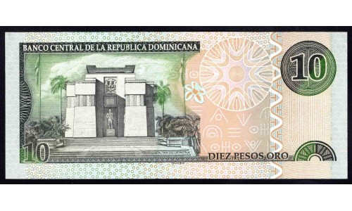 Доминиканская Республика 10 песо 2003 (DOMINICAN REPUBLIC 10 Pesos 2003) P 168c : UNC