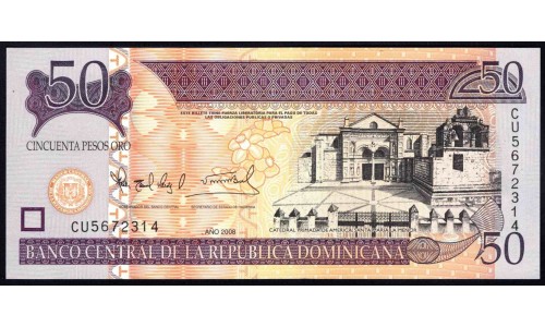 Доминиканская Республика 50 песо 2008 (DOMINICAN REPUBLIC 50 Pesos 2008) P 176b : UNC