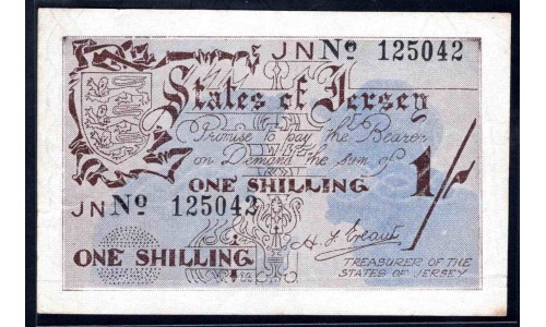 Джерси 1 шиллинг (1941-1942) (JERSEY 1 Shilling (1941-1942)) P 2a : XF