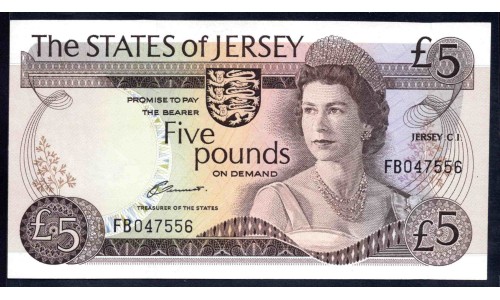 Джерси 5 фунтов (1976-1988) (JERSEY 5 Pounds (1976-1988)) P 12a : UNC