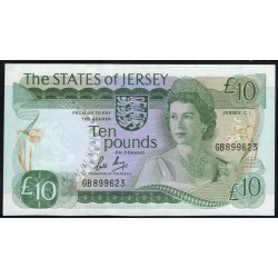 Джерси 10 фунтов (1976-1988) (JERSEY 10 Pounds (1976-1988)) P 13b: UNC