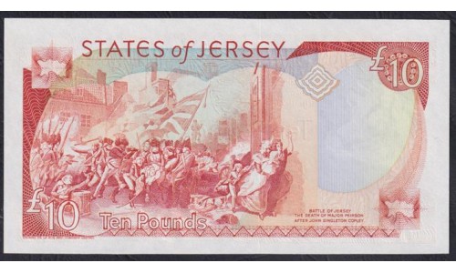 Джерси 10 фунтов ND (1989) Низкий Номер! (JERSEY 10 Pounds ND (1993)) P 17: UNC