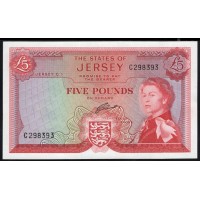 Джерси 5 фунтов ND (1963) (JERSEY 5 Pounds ND(1963)) P 9b: UNC