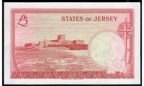 Джерси 5 фунтов ND (1963) (JERSEY 5 Pounds ND(1963)) P 9b: UNC