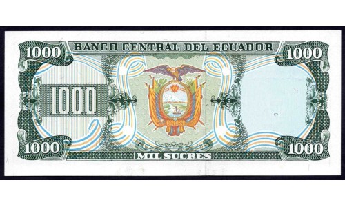Эквадор 1000 сукре 1986 г.  (ECUADOR 1000 sucres 1986) P 125a: UNC 