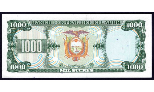 Эквадор 1000 сукре 1988 г.  (ECUADOR 1000 sucres 1988) P 125b: UNC