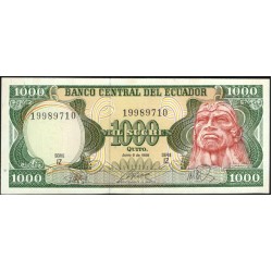 Эквадор 1000 сукре 1988 (ECUADOR 1000 sucres 1988) P 125b : UNC