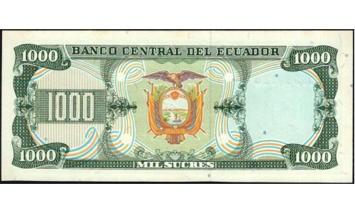 Эквадор 1000 сукре 1988 (ECUADOR 1000 sucres 1988) P 125b : UNC