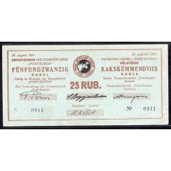 Эстония чек на 25 рублей 1941 (ESTONIA check for 25 rubles 1941) PES 17 : UNC-