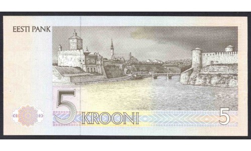 Эстония 5 крон 1991 (ESTONIA 5 krooni 1991) P 71а : UNC