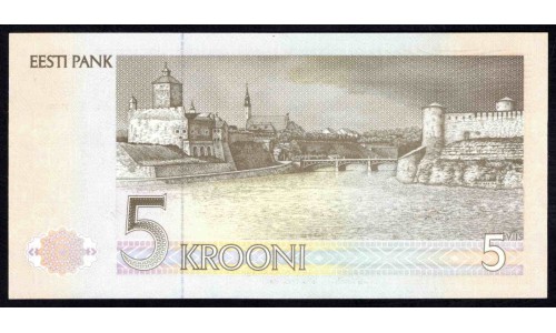 Эстония 5 крон 1992 (ESTONIA 5 krooni 1992) P 71b : UNC