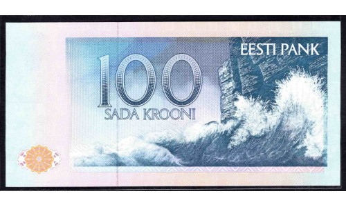 Эстония 100 крон 1991 серия АА (ESTONIA 100 krooni 1991 AA series) P 74а : UNC