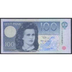 Эстония 100 крон 1994 низкий номер (ESTONIA 100 krooni 1994 low number) P 79b : UNC