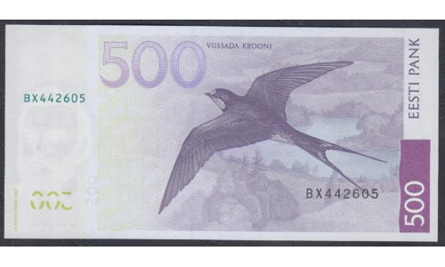 Эстония 500 крон 2007 (ESTONIA 500 krooni 2007) P 89: UNC