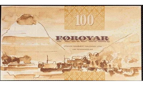 Фарерские Острова 100 крон 2002 (FAEROE ISLANDS 100 Krónur 2002) P 25 : Unc