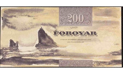 Фарерские Острова 200 крон 2003 (FAEROE ISLANDS 200 Krónur 2003) P 26 : Unc