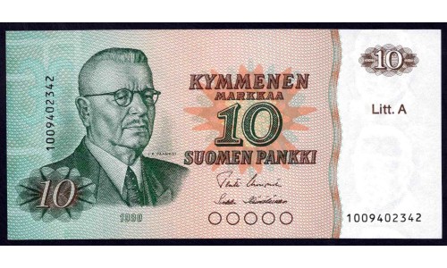 Финляндия 10 марок 1980 (FINLAND 10 Mark 1980) P 112a(05) : UNC