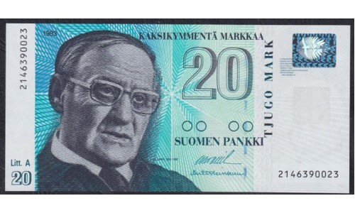 Финляндия 20 марок 1993 (FINLAND 20 Mark 1993) P 123(4) : UNC