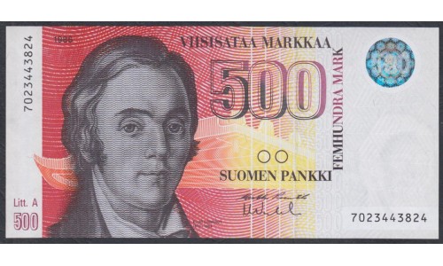 Финляндия 500 марок 1986 года (FINLAND 500 Mark 1986) P 120: UNC