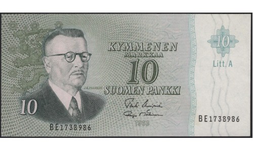 Финляндия 10 марок 1963 (FINLAND 10 Mark 1963) P 104a(93) : aUNC