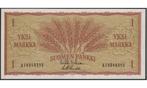 Финляндия 1 марка 1963 (FINLAND 1 Mark 1963) P 98a(38) : UNC