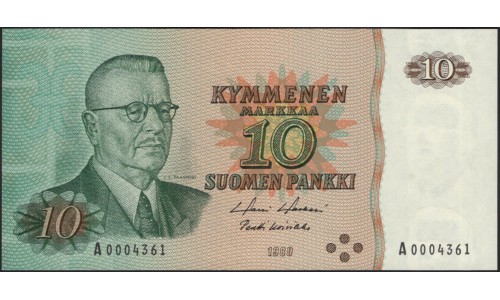 Финляндия 10 марок 1980 (FINLAND 10 Mark 1980) P111a(46) : UNC