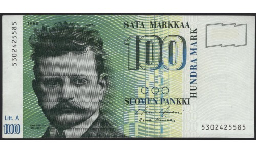 Финляндия 100 марок 1986 (FINLAND 100 Mark 1986) P 119a(09) : aUNC