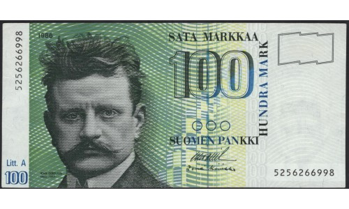 Финляндия 100 марок 1986 (FINLAND 100 Mark 1986) P 119a(14) : aUNC