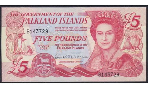 Фалклендские Острова 5 фунтов 2005 года (FALKLAND ISLANDS 5 Pounds 2005) P 17: UNC