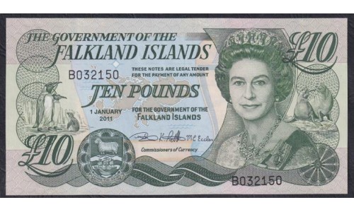 Фалклендские Острова 10 фунтов 2011 года (FALKLAND ISLANDS 10 Pounds 2011) P 18: UNC