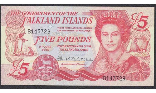 Фолклендские Острова 5 фунтов 2005 года (FALKLAND ISLANDS 5 Pounds 2005) P 17: UNC