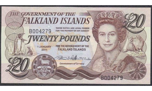 Фолклендские Острова 20 фунтов 2011 года (FALKLAND ISLANDS 20 Pounds 2011) P 19: UNC