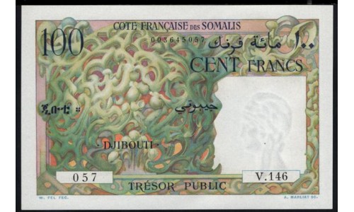 Джибути, Французское побережье Сомали 100 франков (1952) 057 V.146(FRANCAISE des SOMALIS 100 francs (1952)) P 26: UNC