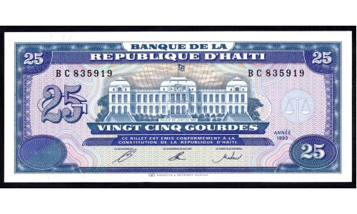 Гаити 25 гурдов 1993 г. (HAITI 25 Gourdes 1993) P 262: UNC