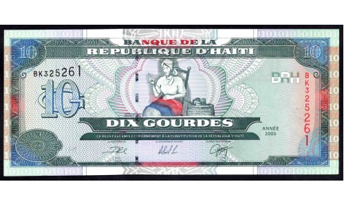 Гаити 10 гурдов 2000 г. (HAITI 10 Gourdes 2000) P 265а: UNC