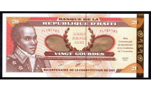 Гаити 20 гурдов 2001 г. (HAITI 20 Gourdes 2001) P 271: UNC