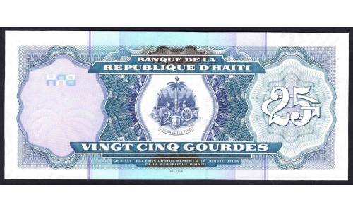 Гаити 25 гурдов 2014 г. (HAITI 25 Gourdes 2014) P 266е: UNC