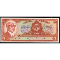 Гаити 5 гурдов 1919 г. (HAITI 5 Gourdes 1919) P 198: UNC