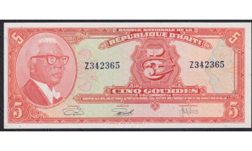 Гаити 5 гурдов L.1919 года, Z342365(HAITI 5 Gourdes L.1919) P 202(2): UNC
