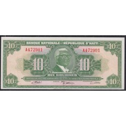 Гаити 10 гурдов L.1919 года, A472901 (HAITI 10 Gourdes L.1919) P 203a(2): UNC