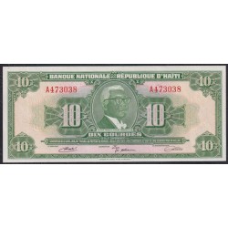 Гаити 10 гурдов L.1919 года, A473038 (HAITI 10 Gourdes L.1919) P 203a(2): UNC