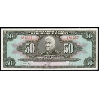 Гаити 50 гурд 22.11.1973 года, РЕАЛЬНАЯ РЕДКОСТЬ! (HAITI 50 Gourdes 22.11.1973, RARE) P213(2): UNC